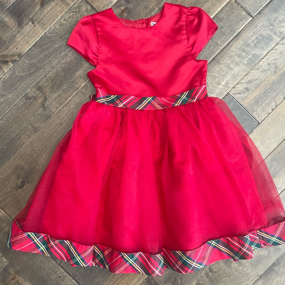 Christmas Red Plaid Trim Dress- girl’s size 10